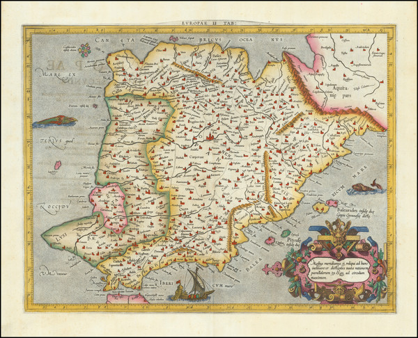 24-Spain and Portugal Map By  Gerard Mercator