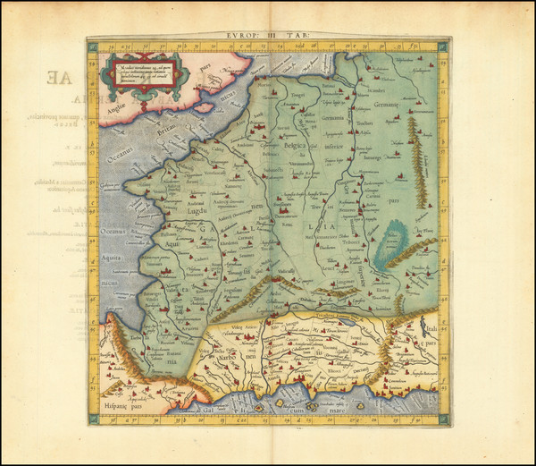 12-Belgium and France Map By  Gerard Mercator