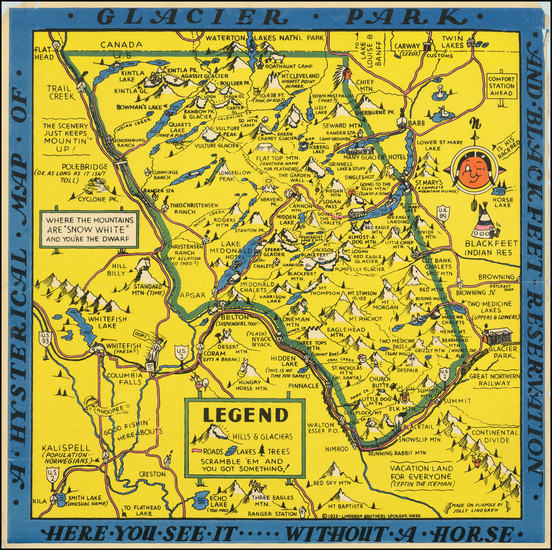 13-Montana and Pictorial Maps Map By Lindgren Brothers