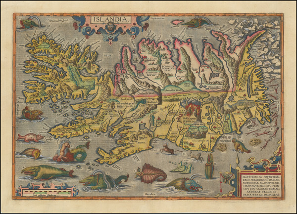2-Iceland Map By Abraham Ortelius