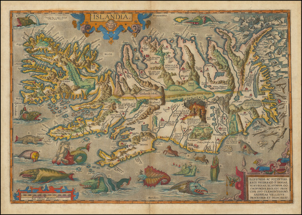 23-Iceland Map By Abraham Ortelius