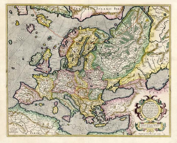 28-Europe and Europe Map By Gerhard Mercator