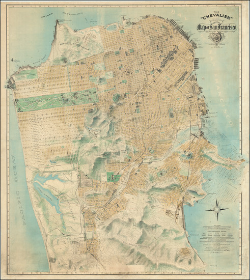 55-San Francisco & Bay Area Map By Augustus Chevalier