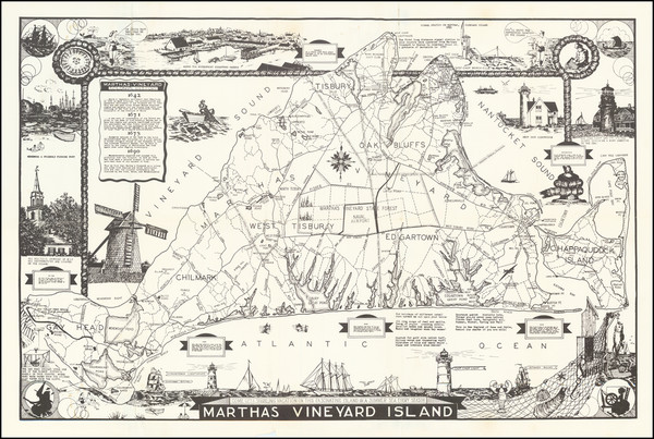 89-Massachusetts and Pictorial Maps Map By Larry Parker