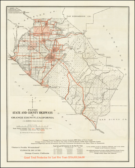 74-Los Angeles and Other California Cities Map By J. L. McBride