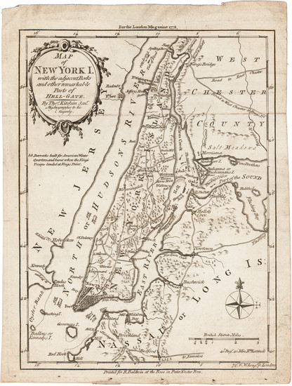 74-New York City and American Revolution Map By Thomas Kitchin