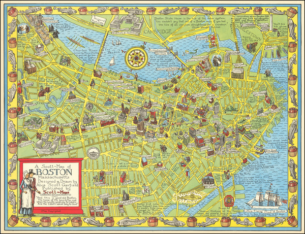 55-Pictorial Maps and Boston Map By Alva Scott Garfield