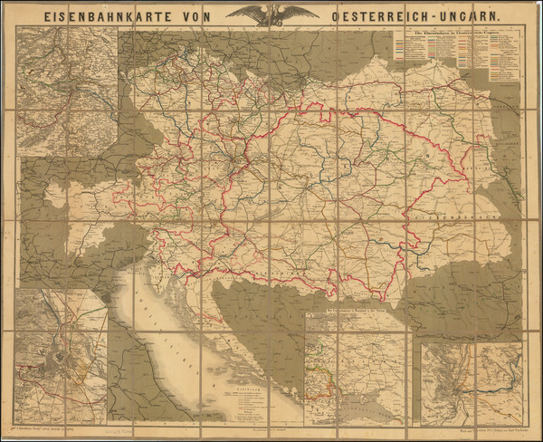 6-Austria, Ukraine, Hungary and Czech Republic & Slovakia Map By Karl Prochaska / Friedrich A