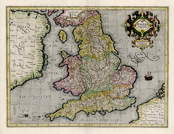 62-Europe and British Isles Map By Gerhard Mercator