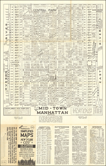 77-New York City Map By Norman Garbush
