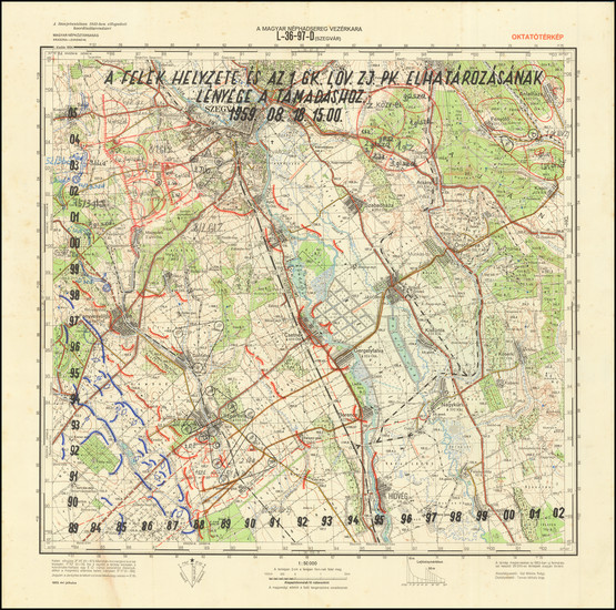 100-Hungary and Czech Republic & Slovakia Map By Magyar Néphadsereg Vezérkara