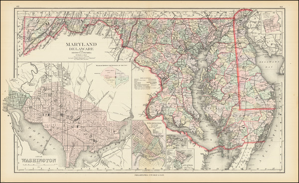 82-Washington, D.C., Maryland and Delaware Map By Frank A. Gray