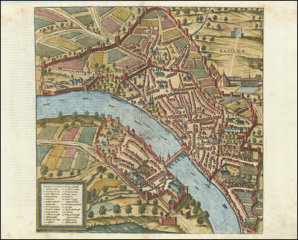 8-Switzerland Map By Georg Braun  &  Frans Hogenberg