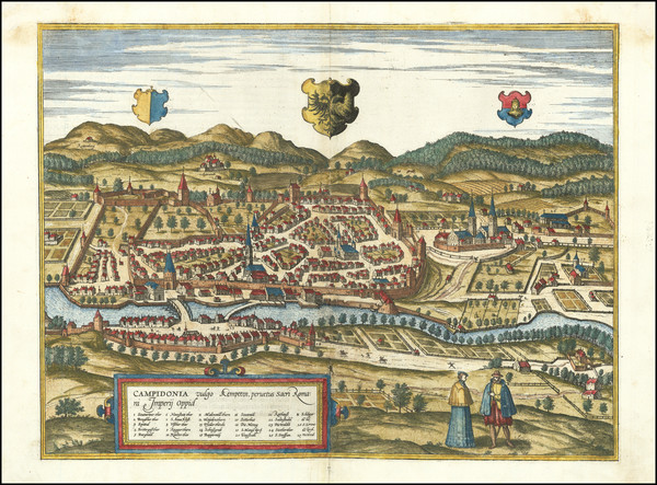 68-Süddeutschland Map By Georg Braun  &  Frans Hogenberg