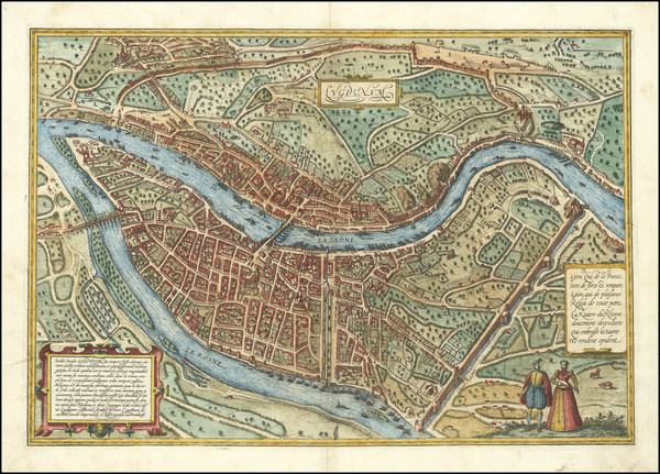 8-Other French Cities Map By Georg Braun  &  Frans Hogenberg