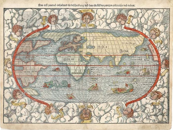 3-World and World Map By Sebastian Munster