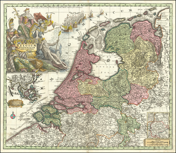 87-Netherlands and Southeast Asia Map By Matthaus Seutter