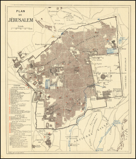 77-Jerusalem Map By E.  Ruzé