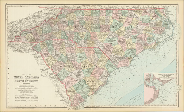 25-North Carolina and South Carolina Map By O.W. Gray