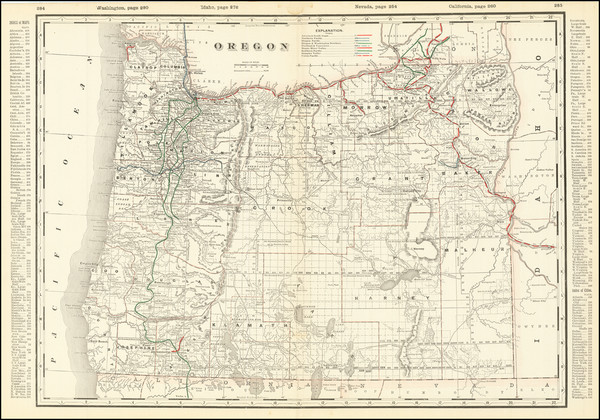 94-Oregon Map By George F. Cram