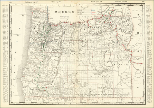 68-Oregon Map By George F. Cram