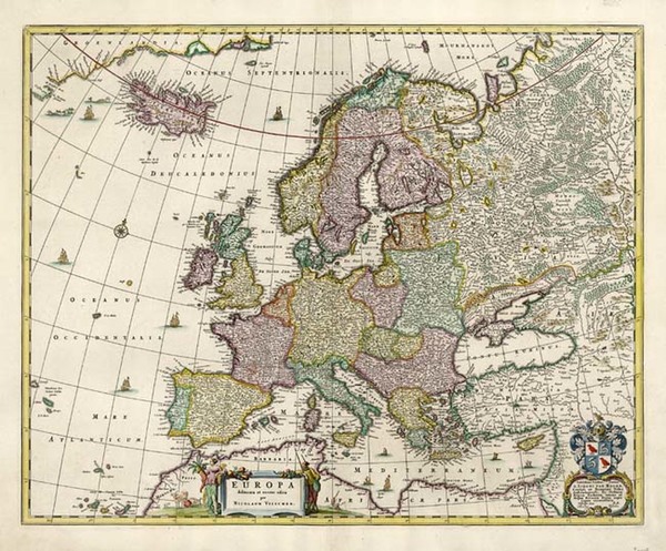 2-Europe and Europe Map By Nicolaes Visscher I