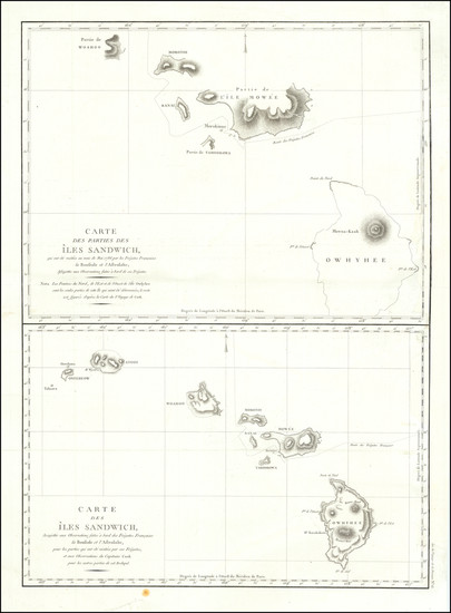 62-Hawaii and Hawaii Map By Jean Francois Galaup de La Perouse