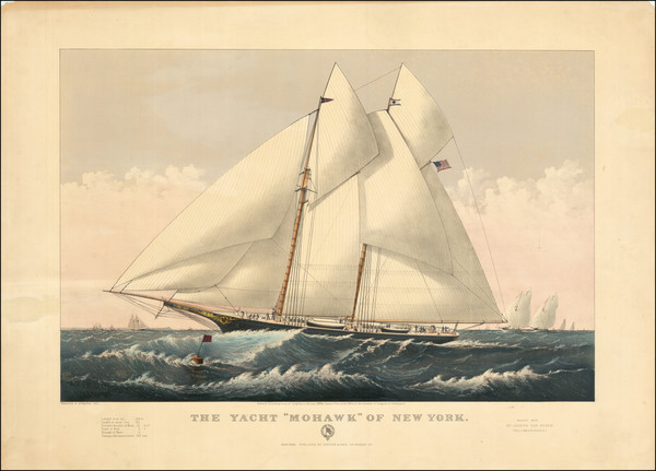85-New York City, New York State, Curiosities and Naval & Marine Map By Nathaniel Currier  &am