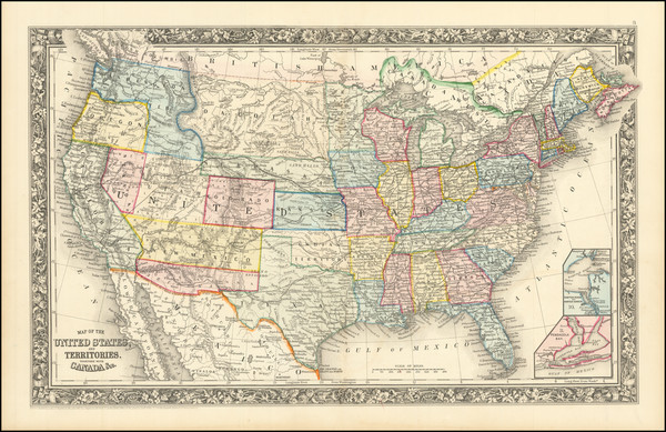 93-United States, Colorado and Colorado Map By Samuel Augustus Mitchell Jr.