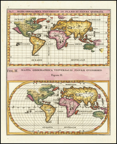 68-World and California as an Island Map By Heinrich Scherer