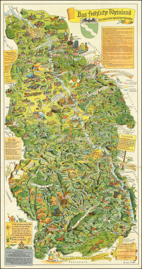 14-Pictorial Maps, Süddeutschland and Mitteldeutschland Map By Anonymous