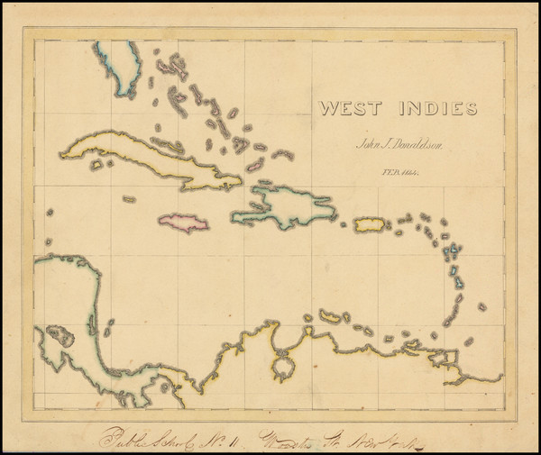 68-Caribbean Map By John J. Donaldson