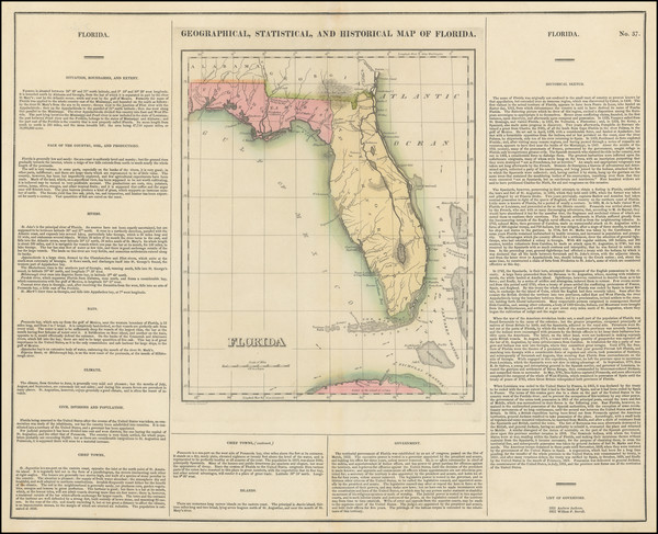 86-Florida Map By Henry Charles Carey  &  Isaac Lea