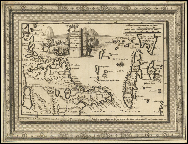 75-Mid-Atlantic, Florida, Southeast, Caribbean and Cuba Map By Pieter van der Aa