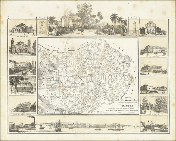 90-Cuba Map By Litografía de Paris