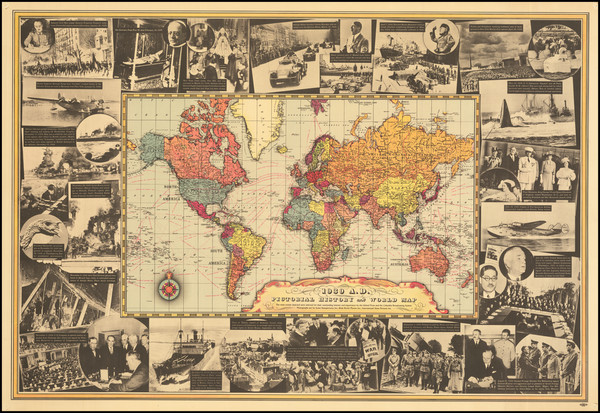 68-World, Pictorial Maps and World War II Map By Acme Newspictures, Inc.