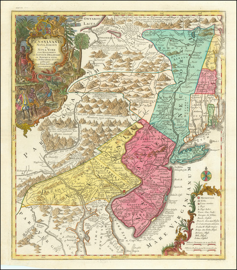 12-New York State, New Jersey and Pennsylvania Map By Tobias Conrad Lotter