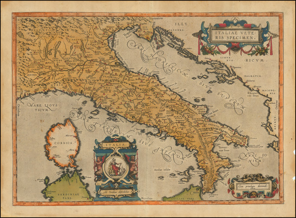 57-Italy Map By Abraham Ortelius