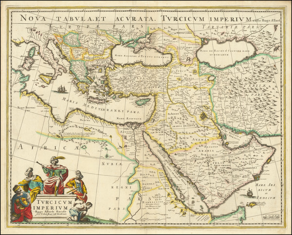 4-Turkey, Mediterranean, Middle East and Turkey & Asia Minor Map By Carel Allard