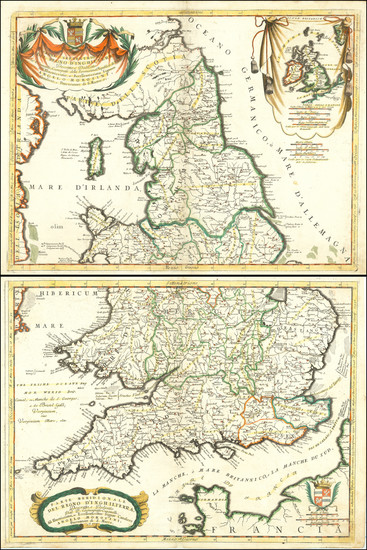 42-British Isles and England Map By Vincenzo Maria Coronelli