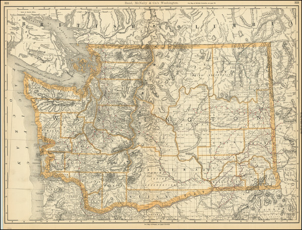 33-Washington Map By Rand McNally & Company