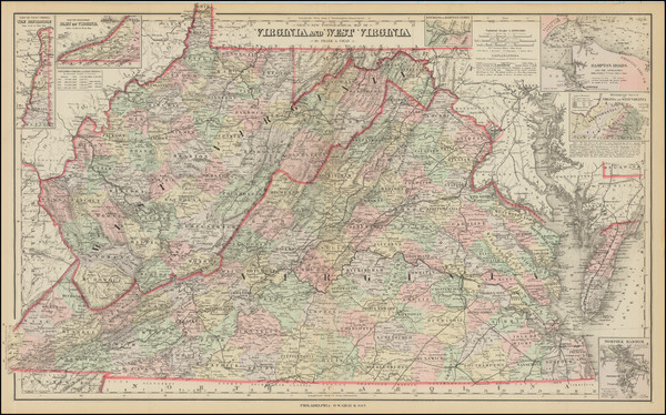 12-West Virginia and Virginia Map By O.W. Gray