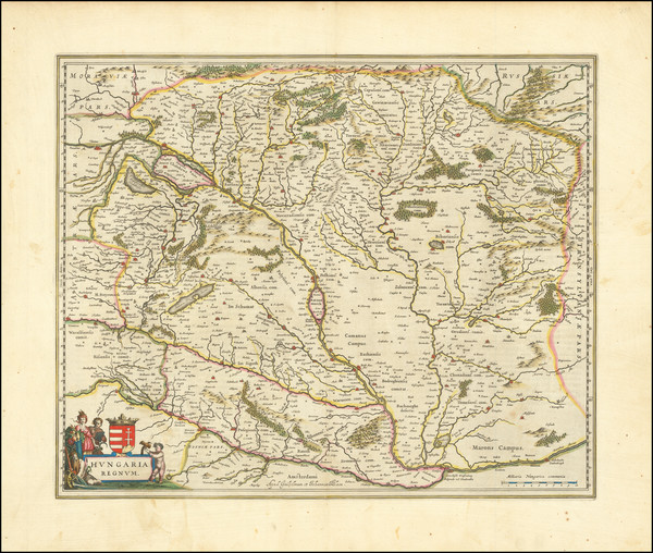 38-Hungary Map By Willem Janszoon Blaeu / Johannes Blaeu