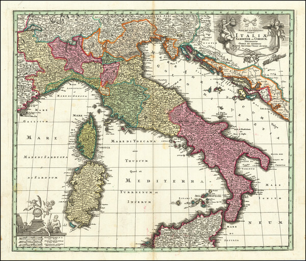 16-Italy Map By Matthaus Seutter