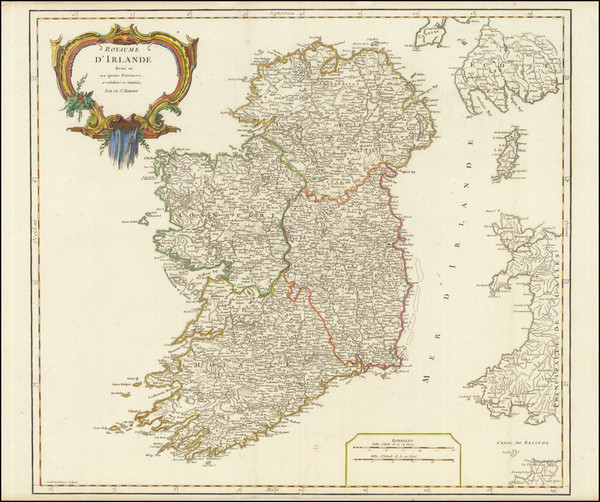 92-Ireland Map By Gilles Robert de Vaugondy