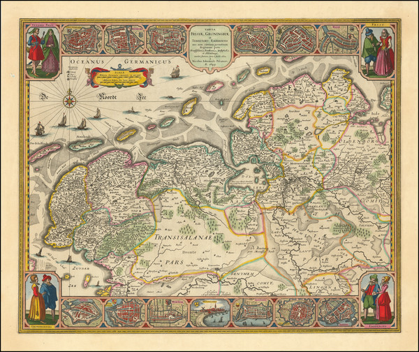 2-Netherlands Map By Nicolaes Visscher I