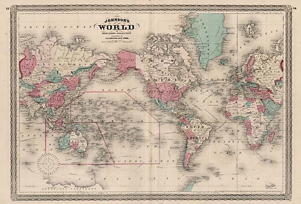 20-World and World Map By Alvin Jewett Johnson