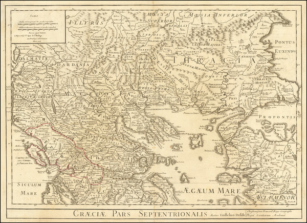 55-Bulgaria, Turkey and Greece Map By Guillaume De L'Isle