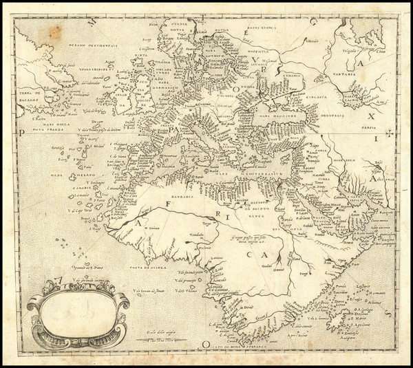 92-Atlantic Ocean, Europe, Africa, Africa and Canada Map By Domenico Zenoi / Orazio Bertelli