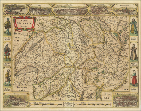 30-Switzerland Map By Jodocus Hondius